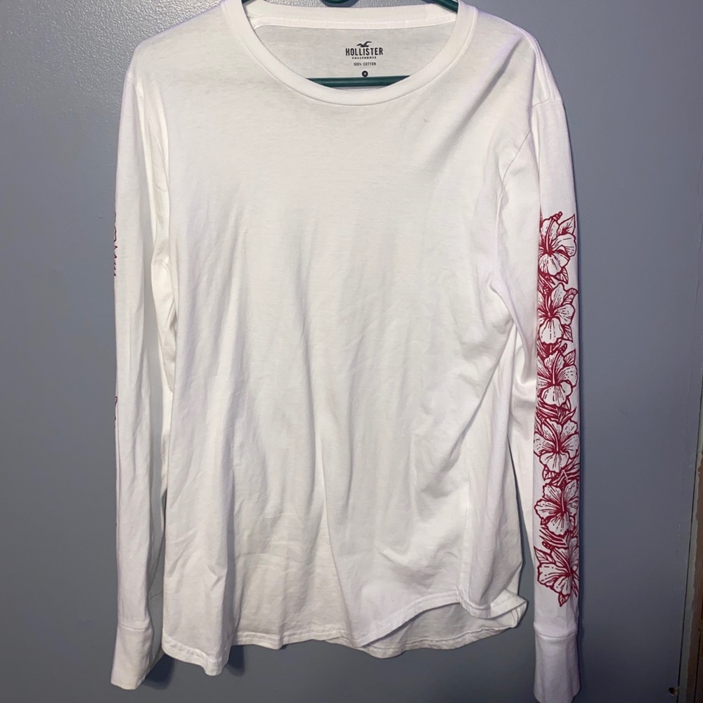 Medium Size White/Red Hollister shirt!
